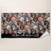 12フォトコラージュ – hexagon -ファンキーランダムパターン ビーチタオル (正面)