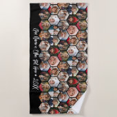 12フォトコラージュ – hexagon -ファンキーランダムパターン ビーチタオル (正面)