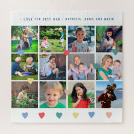 12フォトコラージュLOVE for 最高のパパネイビースクリプト ジグソーパズル