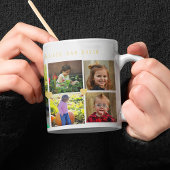 12フォトコラージュLOVE for MOM最高の yellowハート コーヒーマグカップ