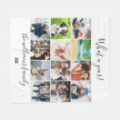 12フォトコラージュWhat A Year フリースブランケット (正面(横))