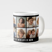 12フォトコラージンググリッド – 文字ボックス – 白黒 ジャンボコーヒーマグカップ (正面右)