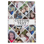 12フォトダイヤモンドパターカスタムン文字 ミディアムペーパーバッグ (正面)