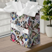 12フォトダイヤモンドパターカスタムン文字 ミディアムペーパーバッグ