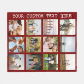 12フォトパーソナライズされたコラージュ フリースブランケット (正面(横))