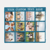 12フォトパーソナライズされたコラージュ フリースブランケット (正面(横))