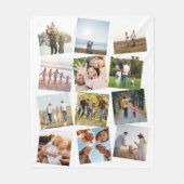 12フォトパーソナライズされたコラージュ フリースブランケット (正面)