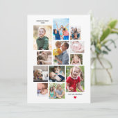 12フォトファミリーメモリーコラージュとハート(白) シーズンカード (スタンド正面)