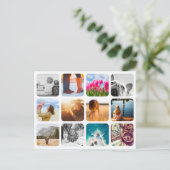 12フォトホリデーポストカードテンプレートグリッドフレーム ポストカード (スタンド正面)