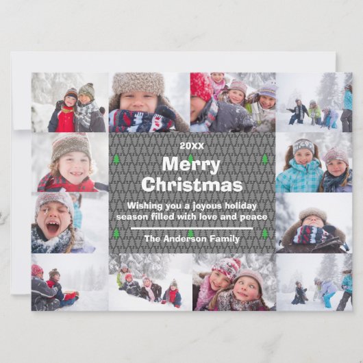 12フォトメリークリスマスコラージュ–6x8クリスマスカード シーズンカード (正面)