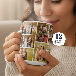 12フォトユニークコラージミニマルシンプルリスト コーヒーマグカップ