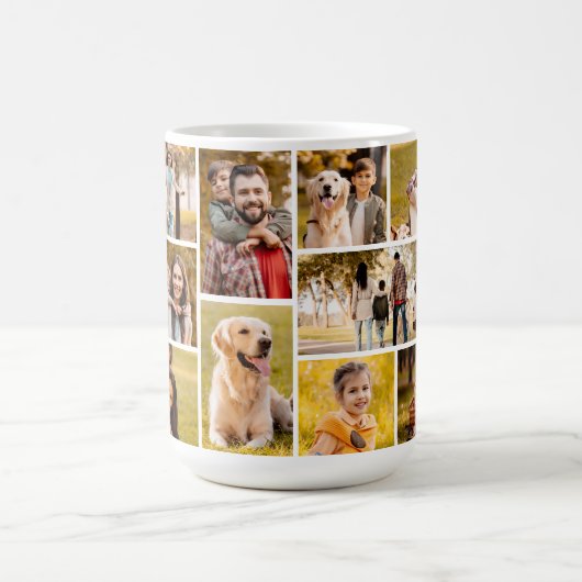 12フォトユニークコラージミニマルシンプルリスト コーヒーマグカップ (中央)