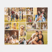 12フォトユニークコラージミニマルシンプルリスト フリースブランケット (正面(横))