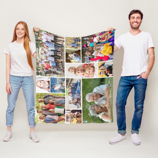 12フォトユニークコラージミニマルシンプルリスト フリースブランケット (インサイチュ)