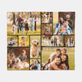 12フォトユニークコラージミニマルシンプルリスト フリースブランケット (正面(横))