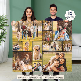 12フォトユニークコラージミニマルシンプルリスト フリースブランケット