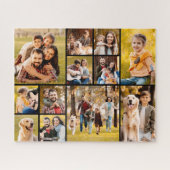 12フォトユニークコラージュシンプルブラック ジグソーパズル (横)