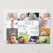 12フォト誕生日トレイン-誕生日招待状 招待状 (正面)