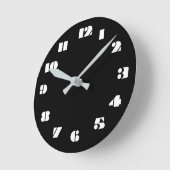 12ブラッククロックから選択する数値の選択 ラウンド壁時計 (傾斜)