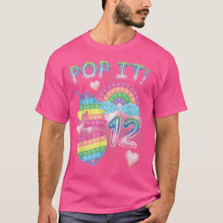 12ポップ・アートの番目の誕生日女の子12歳のユニコーン雨 Tシャツ