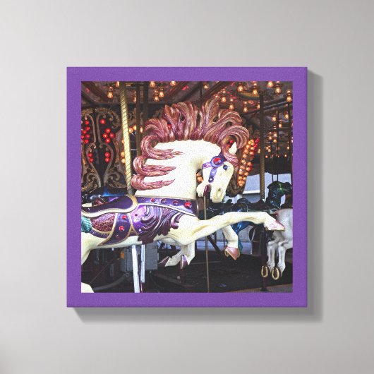 12メリー系絵を描回転木馬 キャンバスプリント (正面)