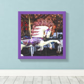 12メリー系絵を描回転木馬 キャンバスプリント (インサイチュ (ウッドフロア))