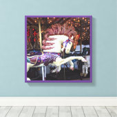 12メリー系絵を描回転木馬 キャンバスプリント (インサイチュ (ウッドフロア))