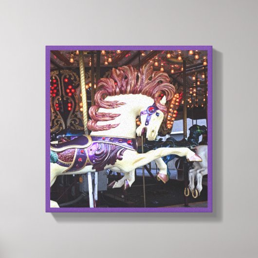 12メリー系絵を描回転木馬 キャンバスプリント (正面)