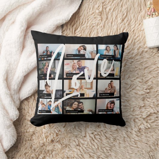 12モダンカスタム枚フォトコラージュの友だち画面 クッション (ブランケット)