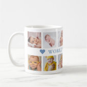 12モダンフォトコラージブルーワールド最高の ポップ・アートの コーヒーマグカップ (左)