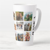 12モダンフォトコラージモノグラム名 カフェラテマグ (右アングル)