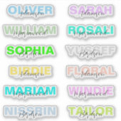 12モダン名最高のカラフルWaterproof Stickers シール (正面)