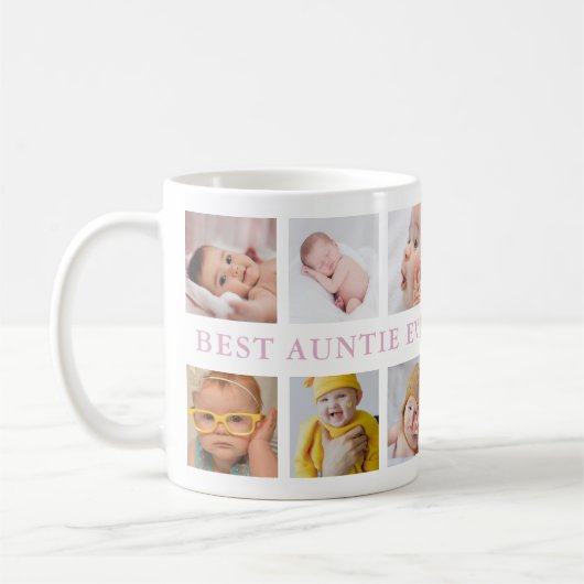 12モダン枚のコラージュのピンクのア最高のンティ コーヒーマグカップ (左)