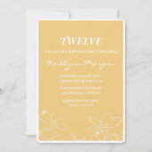 12モダン歳の誕生日招待状フローラ黄 招待状 (正面)