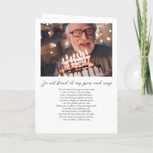 12モダン – 愛する記憶の中で写真を折り畳んだ葬儀 プログラム (裏面)