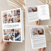 12モダン – 愛する記憶の中で写真を折り畳んだ葬儀 プログラム