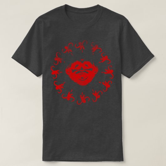 12モンキーレッドの絵を描樽 Tシャツ (デザイン正面)