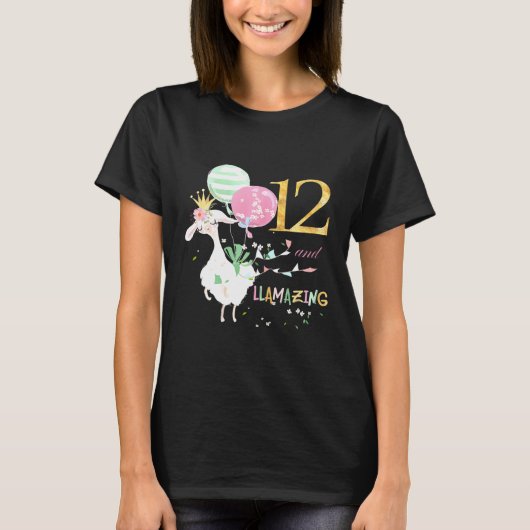 12ルアメージング12誕生日ガールズラマ Tシャツ (正面)