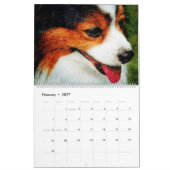 12ヶ月かわいいパピロン犬の水色絵画の カレンダー (2月 2027)