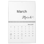 12ヶ月の思い出の画像を追加大切する カレンダー (3月 2027)