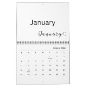 12ヶ月の思い出の画像を追加大切する カレンダー (1月 2026)