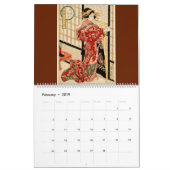 12ヶ月の日本の女日本の性 カレンダー (2月 2019)