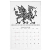 12ヶ月の神話のドラゴンズ大人の着色 カレンダー (2月 2026)
