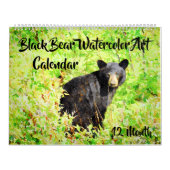 12ヶ月の美しいクマの野生動物絵画アート カレンダー (カバー)