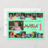 12ヶ月の誕生日の写真はがき インビテーションポストカード (正面/裏面)