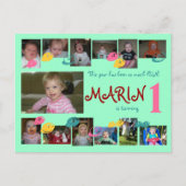 12ヶ月の誕生日の写真はがき インビテーションポストカード (正面)