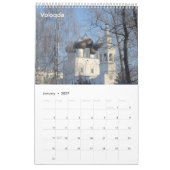 12ヶ月旅行ロシア：教会 カレンダー (1月 2027)
