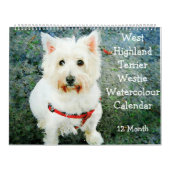 12ヶ月西ハイランドテリア犬の西ギフト カレンダー (カバー)