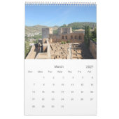 12ヶ月Alhambra & Generalife Wall Calendar カレンダー (3月 2027)