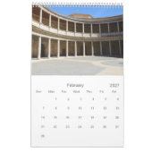 12ヶ月Alhambra & Generalife Wall Calendar カレンダー (2月 2027)